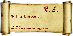 Nyiry Lambert névjegykártya